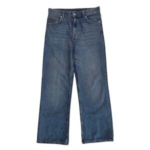 H&M Divided Women's Size 8 Blue Denim High Waisted Wide Leg Jeans Pants